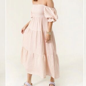 Nothing Fits But Kiko Pink Gingham Midi Dress
